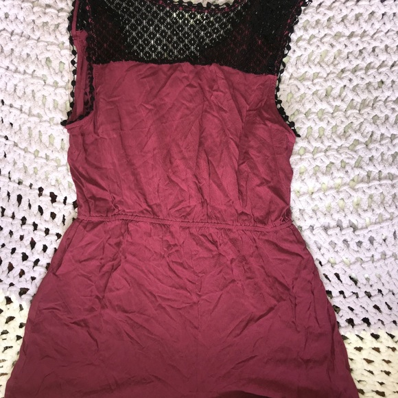 Taylor and sage maroon and black lace romper new - Picture 2 of 4